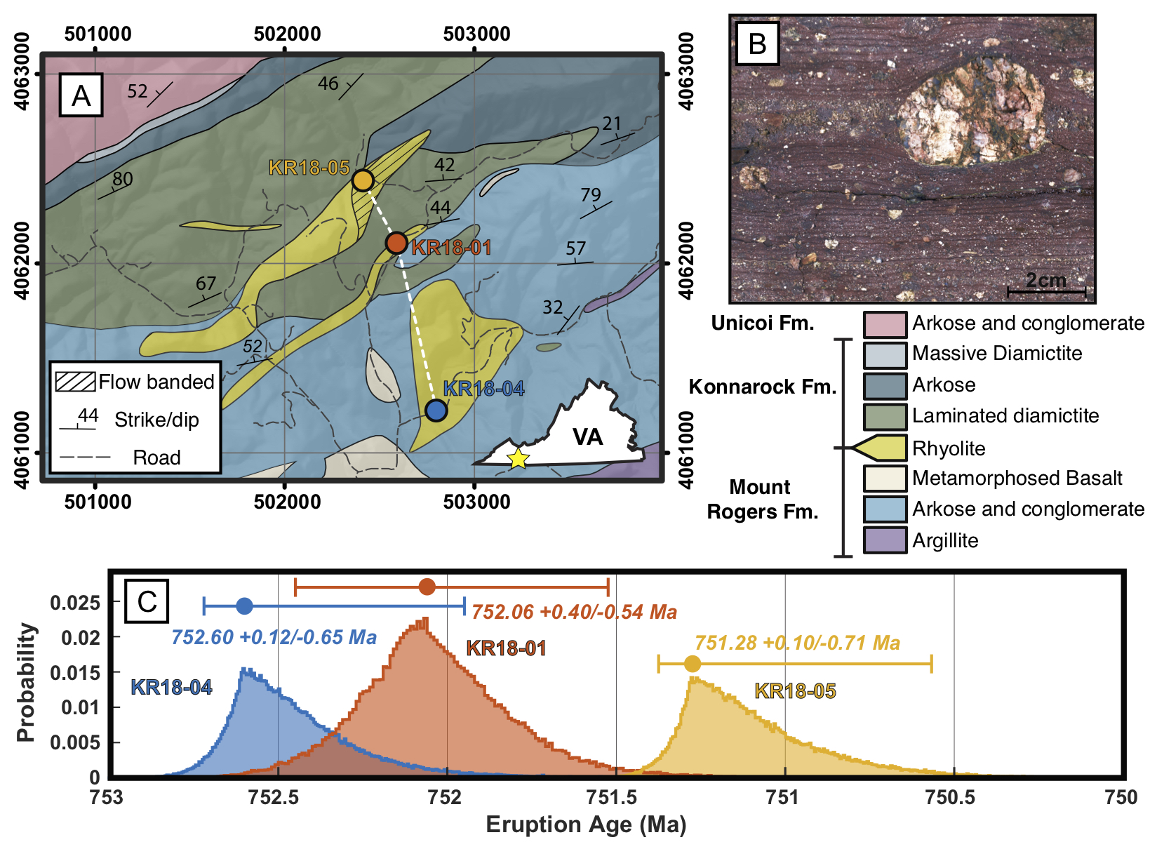 Geologic map and geochronology of the Konnarock Formation